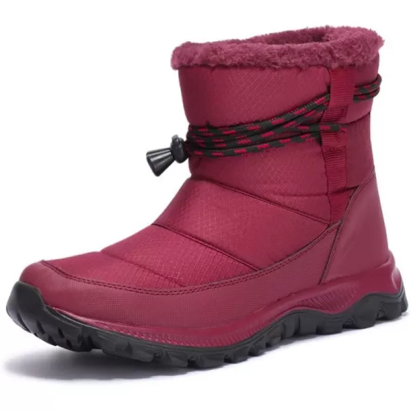 Lazzy Womens Winter Snow Boots Faux Fur Ankle Booties Velour Cuff Sock Knit Boots Anti Skid Warm Booties for Indoor OutdoorRedz