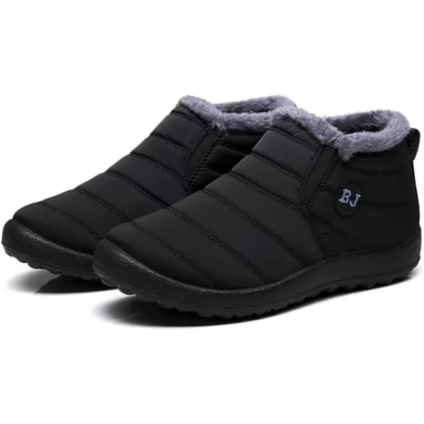 Lazzy Womens Winter Snow Boots Faux Fur Velcro Ankle Short Booties AntiSlip Velour Cuff Sock Knit Boots for Indoor Outdoor navy Size 11Black