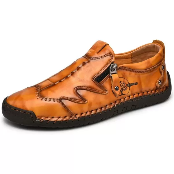 Mens Loafers Shoes Causal Slip On Loafers Leather Driving Oxfords Shoes Handmade Flats Classic Comfortable Work Shoes for Men OutdoorBrown
