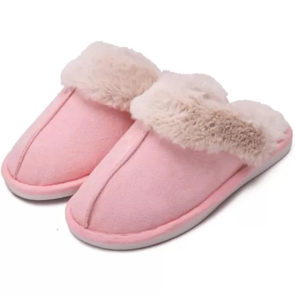 Women Winter Warm Slippers House Slippers with Fuzzy Plush Lining Slip On Breathable NonSlip Shoesnbspfor Indoor OutdoorPinkz