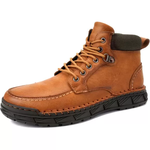 zevanjewel Mens Casual Chukka Boots Fashion Dress Boots Motorcycle Combat Leather Ankle BootBrown