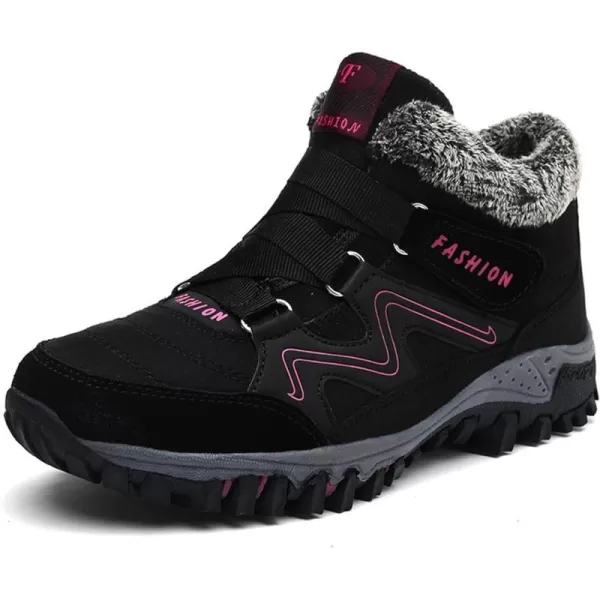 zevanjewel Womens Winter Shoes Snow Boots Fur Lined Ankle Booties Non Slip Outdoor Trekking Hiking Boot Warm Causal Shoes for WomenBlack