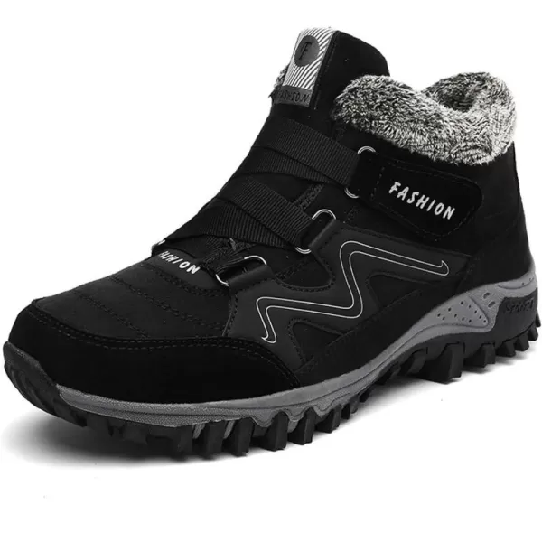 zevanjewel Womens Winter Shoes Snow Boots Fur Lined Ankle Booties Non Slip Outdoor Trekking Hiking Boot Warm Causal Shoes for WomenBlack1
