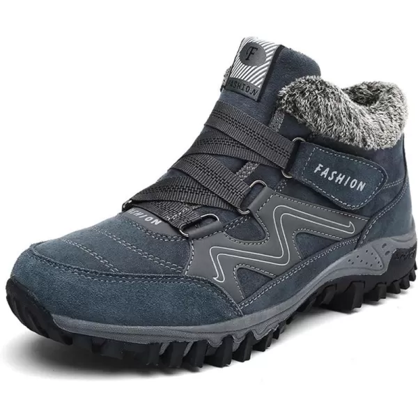 zevanjewel Womens Winter Shoes Snow Boots Fur Lined Ankle Booties Non Slip Outdoor Trekking Hiking Boot Warm Causal Shoes for WomenBlue