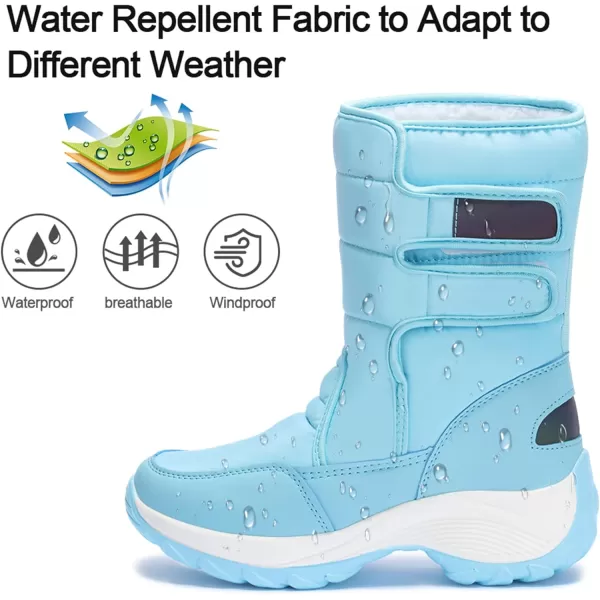 zevanjewel Womens Warm Winter Snow Boots Waterproof Mid Calf Boots AntiSlip Winter Shoes Faux Fur Lined BootiesBlue
