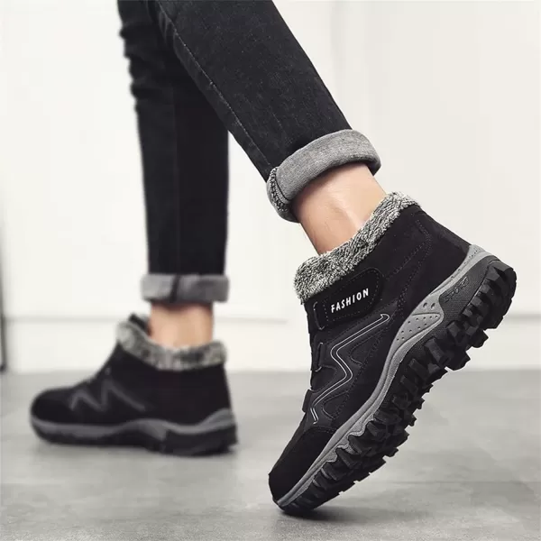 zevanjewel Womens Winter Shoes Snow Boots Fur Lined Ankle Booties Non Slip Outdoor Trekking Hiking Boot Warm Causal Shoes for WomenBlack1