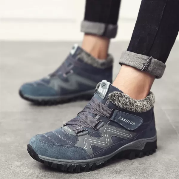 zevanjewel Womens Winter Shoes Snow Boots Fur Lined Ankle Booties Non Slip Outdoor Trekking Hiking Boot Warm Causal Shoes for WomenBlue