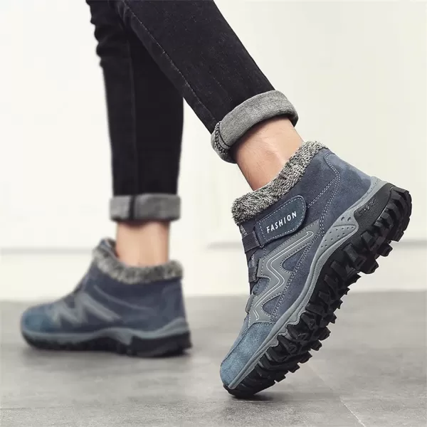 zevanjewel Womens Winter Shoes Snow Boots Fur Lined Ankle Booties Non Slip Outdoor Trekking Hiking Boot Warm Causal Shoes for WomenBlue