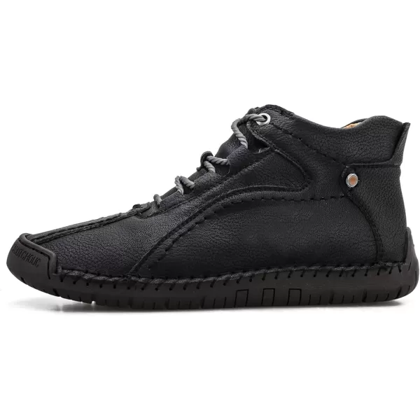 Dacomfy Casual Shoes for Men Pu Leather Chukka Boots Hand Stiching Mens Boots Fashion Sneakers Comfy Flat Outdoor Walking Driving Shoes Black Brown Blue GreenAblack