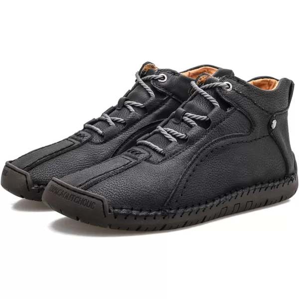 Dacomfy Casual Shoes for Men Pu Leather Chukka Boots Hand Stiching Mens Boots Fashion Sneakers Comfy Flat Outdoor Walking Driving Shoes Black Brown Blue GreenAblack