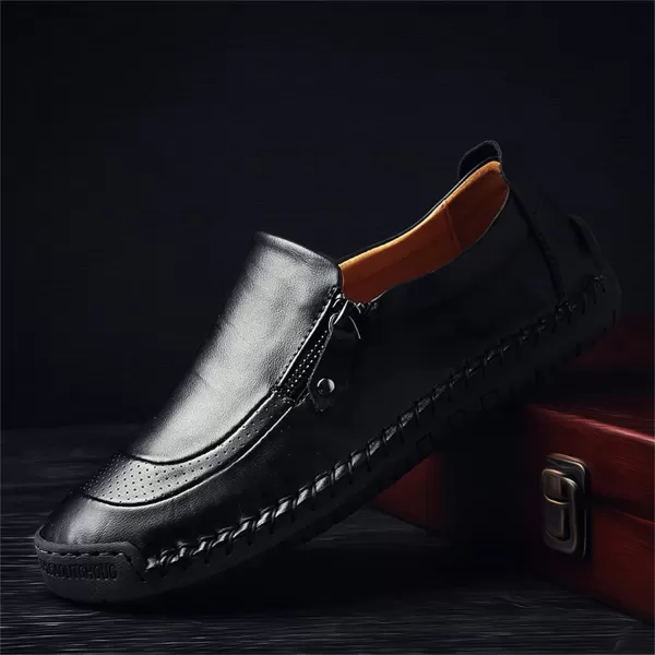 Dacomfy Mens Shoes Work Shoes for Men Leather Casual Slipon Loafers Shoes Comfortable Oxfords Loafers Shoes Business Dress Driving Shoes Walking for MenBlack