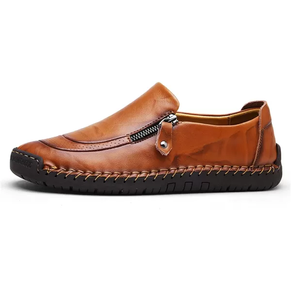 Dacomfy Mens Shoes Work Shoes for Men Leather Casual Slipon Loafers Shoes Comfortable Oxfords Loafers Shoes Business Dress Driving Shoes Walking for MenBrown