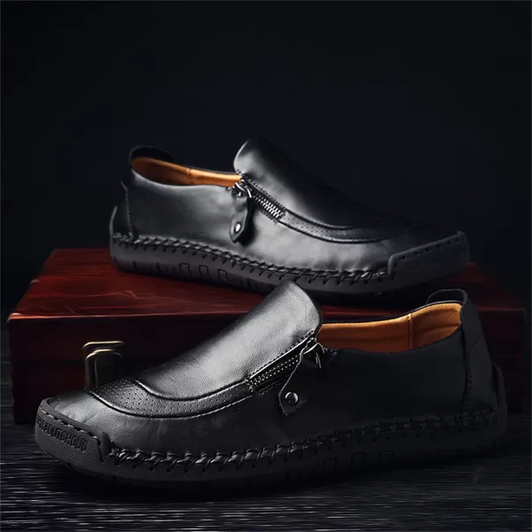 Dacomfy Mens Shoes Work Shoes for Men Leather Casual Slipon Loafers Shoes Comfortable Oxfords Loafers Shoes Business Dress Driving Shoes Walking for MenBlack