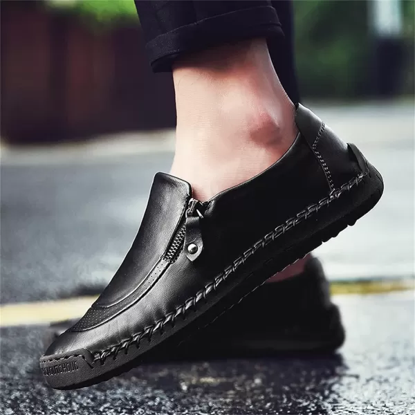 Dacomfy Mens Shoes Work Shoes for Men Leather Casual Slipon Loafers Shoes Comfortable Oxfords Loafers Shoes Business Dress Driving Shoes Walking for MenBlack