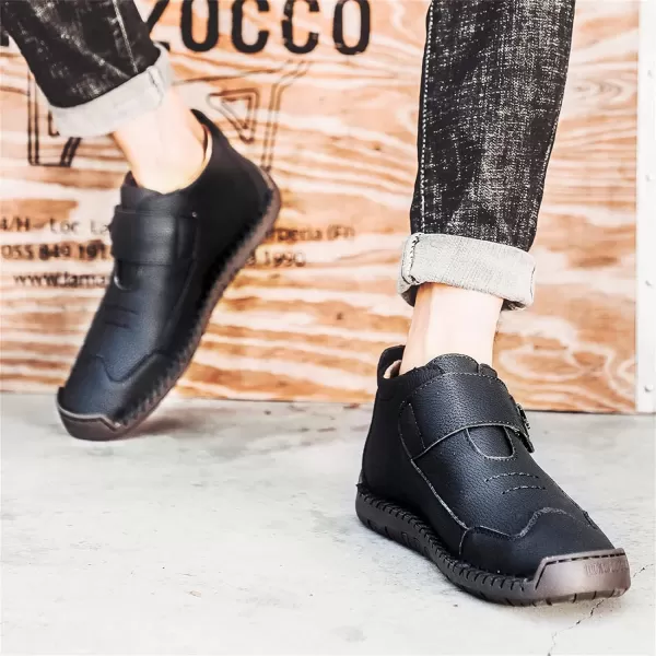 Lazzy Mens Casual Ankle Boots Leather Chukka Boot Comfortable Oxfords Dress Walking Shoes for MenBlacka