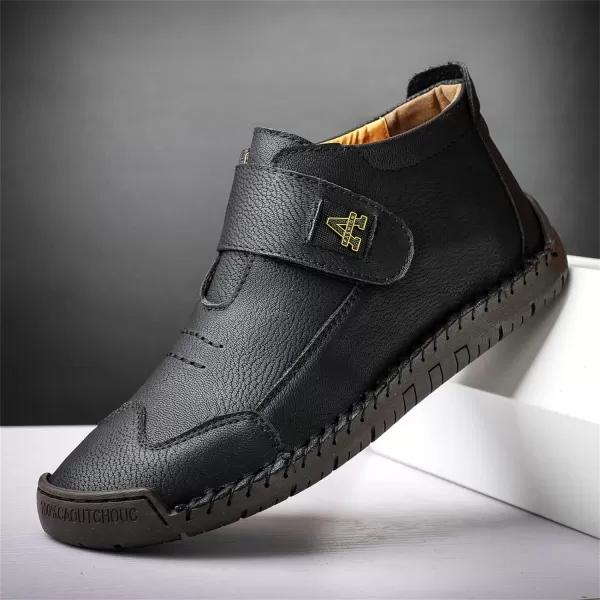 Lazzy Mens Casual Ankle Boots Leather Chukka Boot Comfortable Oxfords Dress Walking Shoes for MenBlacka