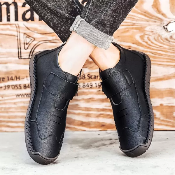 Lazzy Mens Casual Ankle Boots Leather Chukka Boot Comfortable Oxfords Dress Walking Shoes for MenBlacka