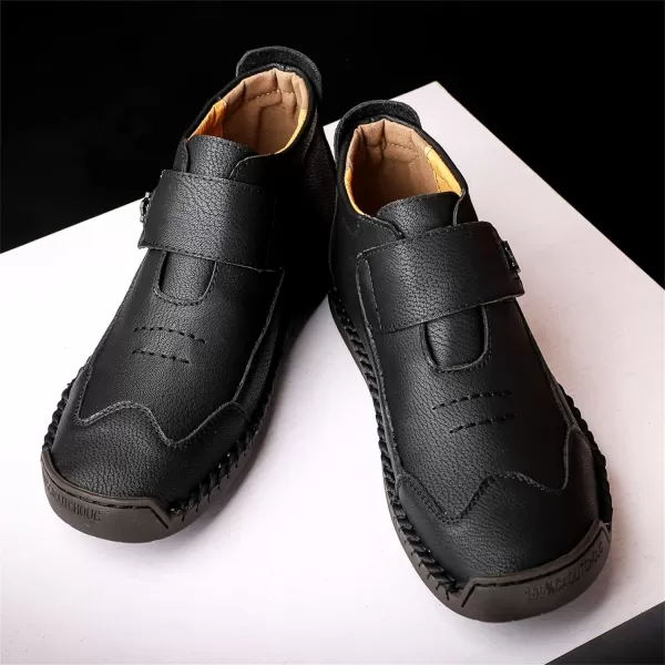 Lazzy Mens Casual Ankle Boots Leather Chukka Boot Comfortable Oxfords Dress Walking Shoes for MenBlacka