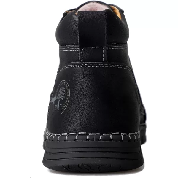 Lazzy Mens Casual Ankle Boots Leather Chukka Boot Comfortable Oxfords Dress Walking Shoes for MenBlackc