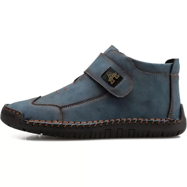 Lazzy Mens Casual Ankle Boots Leather Chukka Boot Comfortable Oxfords Dress Walking Shoes for MenBlue1