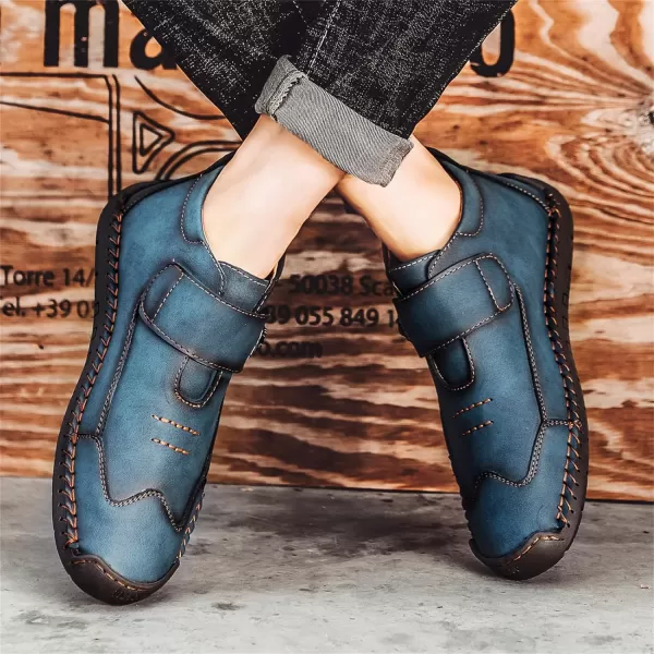 Lazzy Mens Casual Ankle Boots Leather Chukka Boot Comfortable Oxfords Dress Walking Shoes for MenBlue1