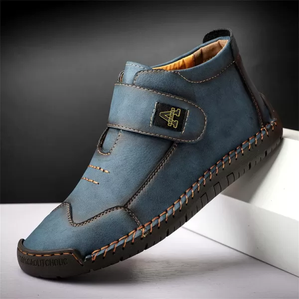 Lazzy Mens Casual Ankle Boots Leather Chukka Boot Comfortable Oxfords Dress Walking Shoes for MenBlue1