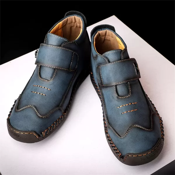 Lazzy Mens Casual Ankle Boots Leather Chukka Boot Comfortable Oxfords Dress Walking Shoes for MenBlue1