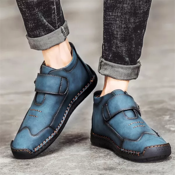 Lazzy Mens Casual Ankle Boots Leather Chukka Boot Comfortable Oxfords Dress Walking Shoes for MenBlue1