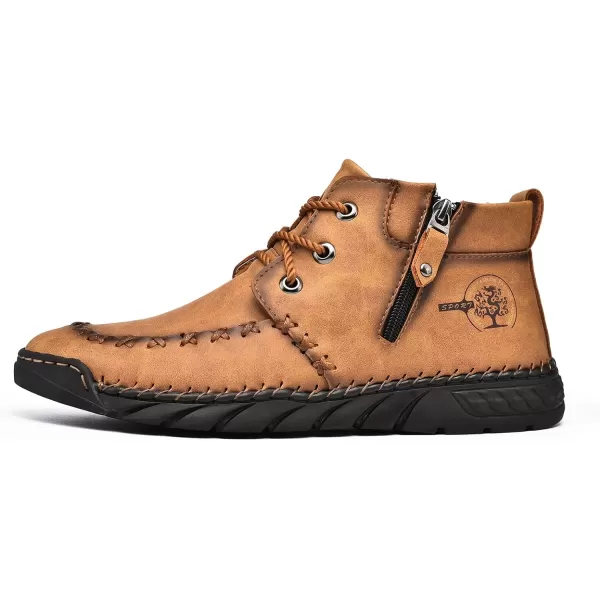 Lazzy Mens Casual Ankle Boots Leather Chukka Boot Comfortable Oxfords Dress Walking Shoes for MenBrown