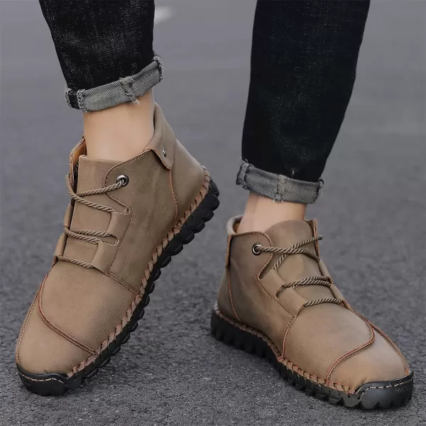 Lazzy Mens Casual Ankle Boots Leather Chukka Boot Comfortable Oxfords Dress Walking Shoes for MenCamela