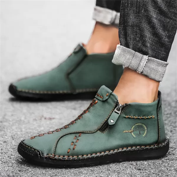 Lazzy Mens Casual Ankle Boots Leather Chukka Boot Comfortable Oxfords Dress Walking Shoes for MenGreen1