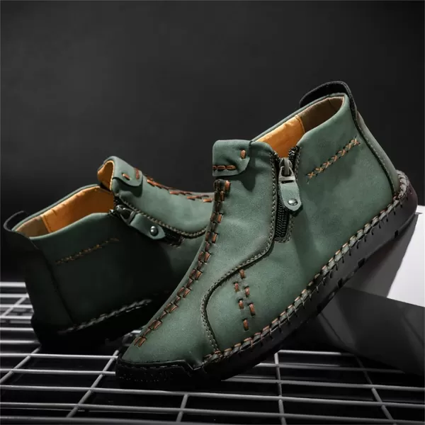 Lazzy Mens Casual Ankle Boots Leather Chukka Boot Comfortable Oxfords Dress Walking Shoes for MenGreen1