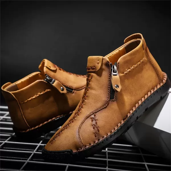 Lazzy Mens Casual Ankle Boots Leather Chukka Boot Comfortable Oxfords Dress Walking Shoes for MenYellow1