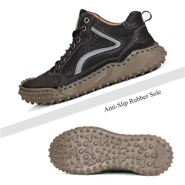 Lazzy Mens Fashion Sneakers Casual Shoes Comfortable Leather Walking Shoes Breathable Casual Dress Shoes for MenBlack