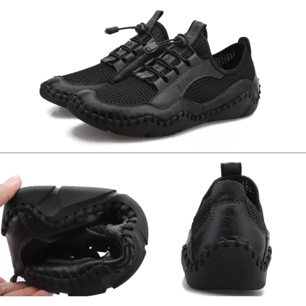 Lazzy Mens Slip On Sneakers Casual Walking Shoes Breathable Loafers Mesh Lightweight Summer Shoes for MenBlack