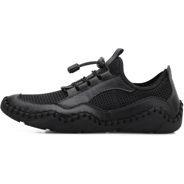 Lazzy Mens Slip On Sneakers Casual Walking Shoes Breathable Loafers Mesh Lightweight Summer Shoes for MenBlack