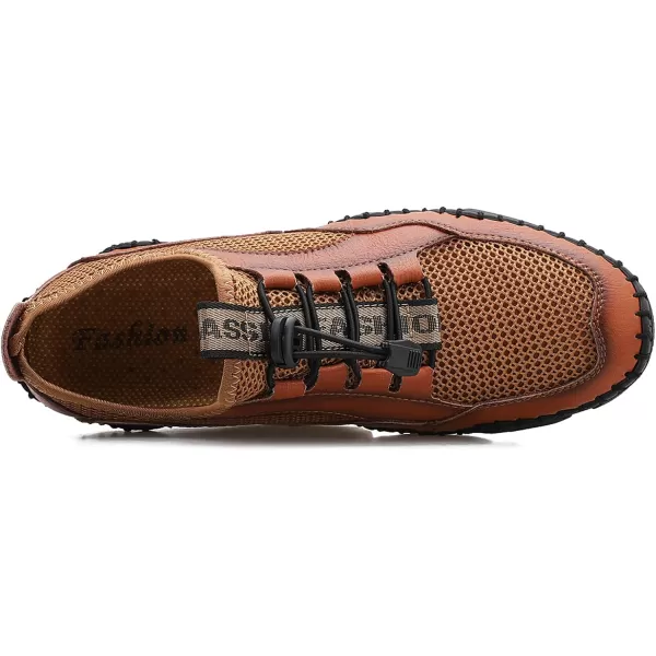 Lazzy Mens Slip On Sneakers Casual Walking Shoes Breathable Loafers Mesh Lightweight Summer Shoes for MenBrown