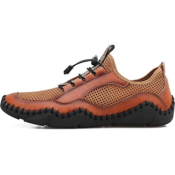 Lazzy Mens Slip On Sneakers Casual Walking Shoes Breathable Loafers Mesh Lightweight Summer Shoes for MenBrown
