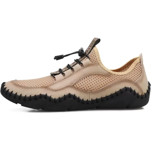 Lazzy Mens Slip On Sneakers Casual Walking Shoes Breathable Loafers Mesh Lightweight Summer Shoes for MenKhaki