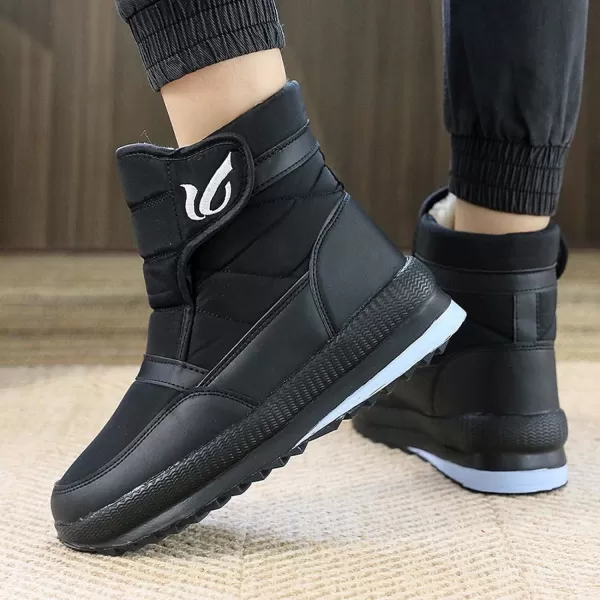 Lazzy Mens Winter Snow Boots Waterproof Fur Lined Cold Weather Ankle Boots Comfortable Casual Winter Hiking Walking ShoesBlack