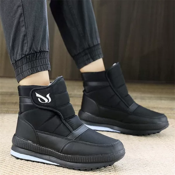 Lazzy Mens Winter Snow Boots Waterproof Fur Lined Cold Weather Ankle Boots Comfortable Casual Winter Hiking Walking ShoesBlack