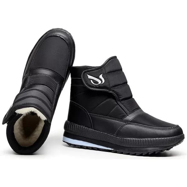 Lazzy Mens Winter Snow Boots Waterproof Fur Lined Cold Weather Ankle Boots Comfortable Casual Winter Hiking Walking ShoesBlack