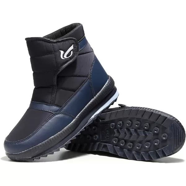 Lazzy Mens Winter Snow Boots Waterproof Fur Lined Cold Weather Ankle Boots Comfortable Casual Winter Hiking Walking ShoesNavy Blue