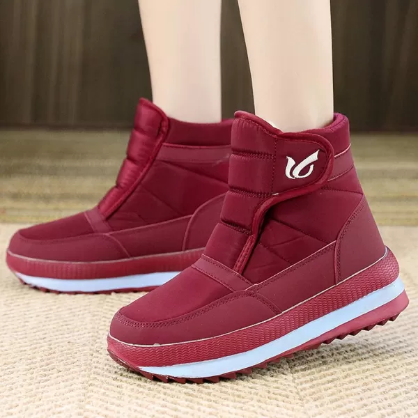 Lazzy Mens Winter Snow Boots Waterproof Fur Lined Cold Weather Ankle Boots Comfortable Casual Winter Hiking Walking ShoesRed