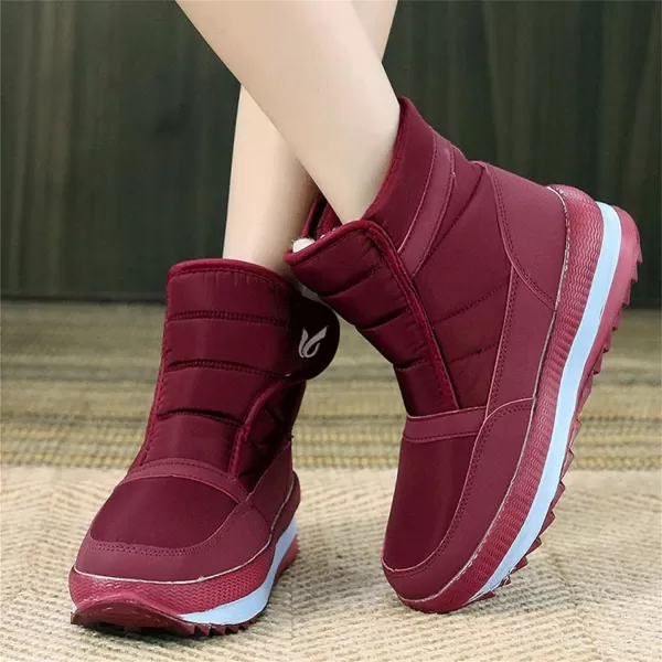 Lazzy Mens Winter Snow Boots Waterproof Fur Lined Cold Weather Ankle Boots Comfortable Casual Winter Hiking Walking ShoesRed