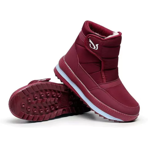 Lazzy Mens Winter Snow Boots Waterproof Fur Lined Cold Weather Ankle Boots Comfortable Casual Winter Hiking Walking ShoesRed