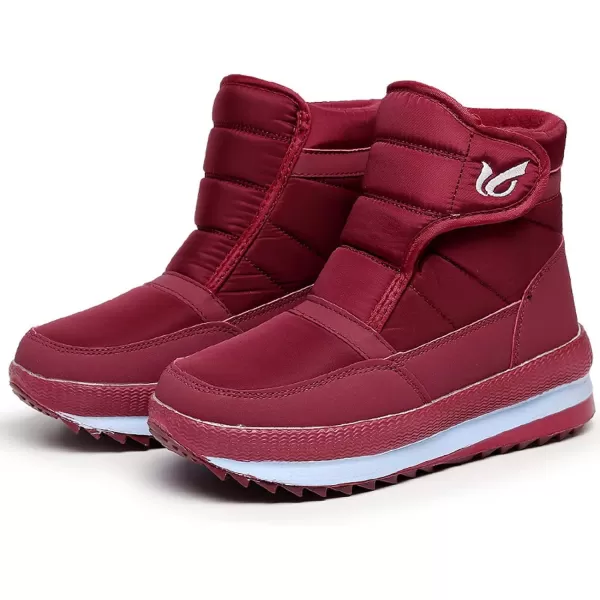 Lazzy Mens Winter Snow Boots Waterproof Fur Lined Cold Weather Ankle Boots Comfortable Casual Winter Hiking Walking ShoesRed