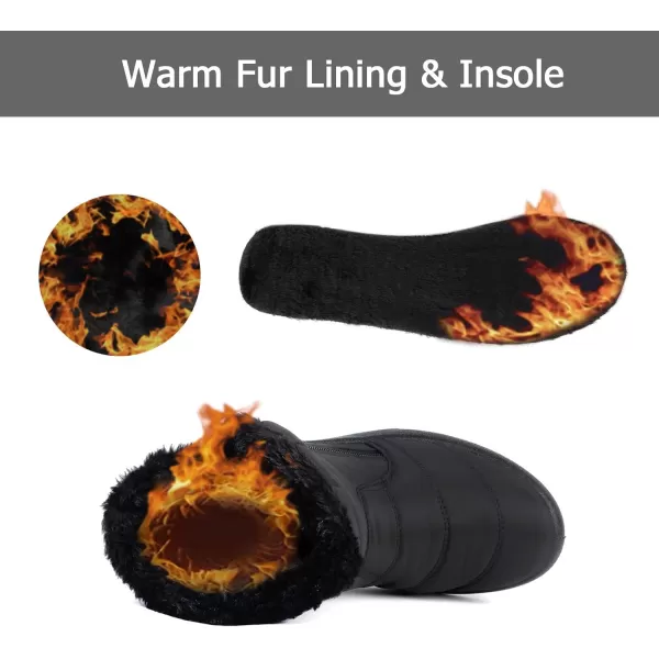 Lazzy Womens Winter Snow Boots Warm Casual Ankle Booties Waterproof Faux Fur AntiSlip Outdoor Walking ShoesBlack