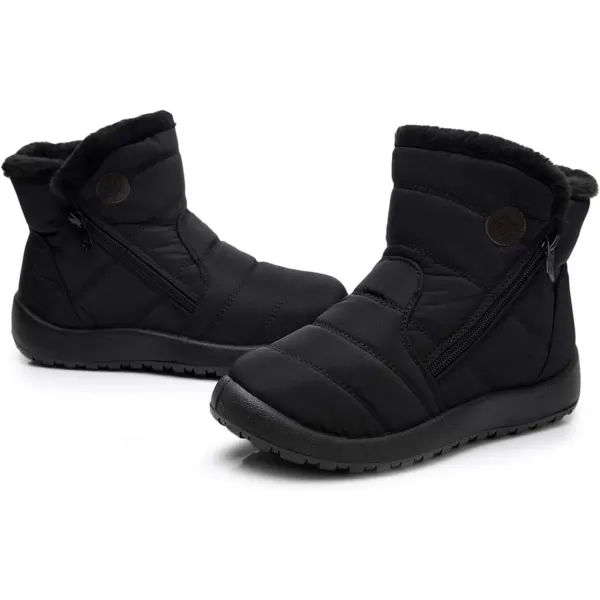 Lazzy Womens Winter Snow Boots Warm Casual Ankle Booties Waterproof Faux Fur AntiSlip Outdoor Walking ShoesBlack