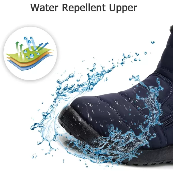 Lazzy Womens Winter Snow Boots Warm Casual Ankle Booties Waterproof Faux Fur AntiSlip Outdoor Walking ShoesBlue